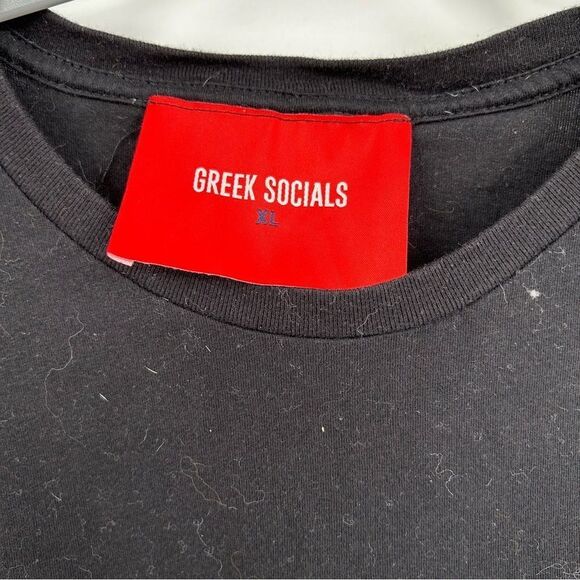 Greek Socials Graphic Stone Ancestor Face White and Black T Shirt XL - Picture 3 of 4